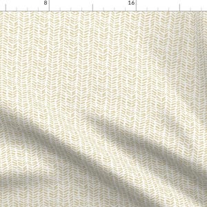 Abstract Chevron Fabric - Small Painted Herringbone In Gold By Sugarfresh - Painted Cotton Fabric By The Yard With Spoonflower