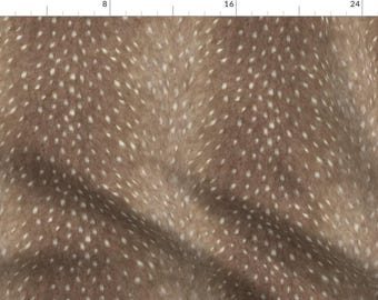 Deer Spots Fabric - Soft Deer Taupe by willowlanetextiles - Fawn Animal Print Woodland Earth Tone Fabric by the Yard by Spoonflower