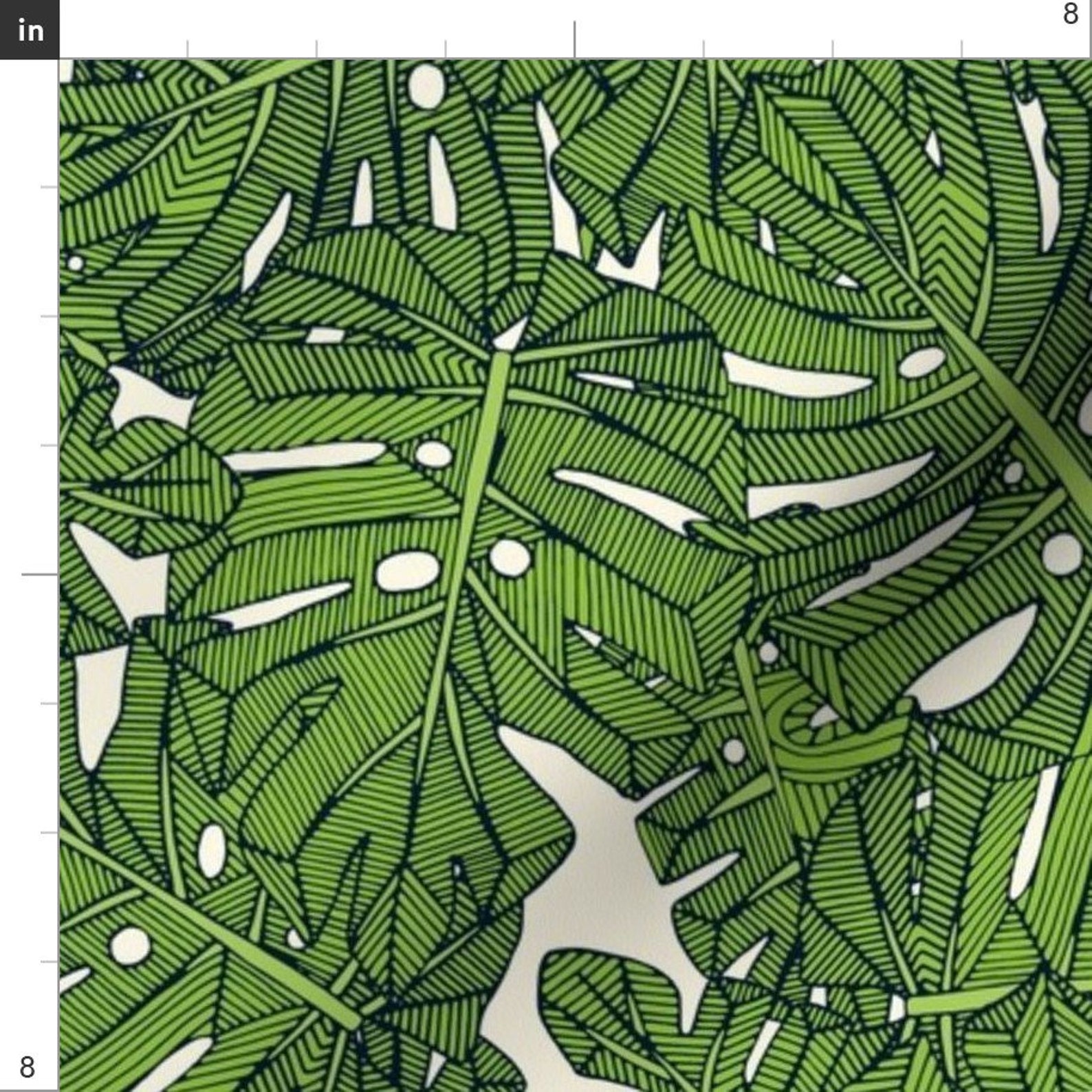 Swiss Cheese Plant Fabric Monstera Leaves Green Pearl by Etsy