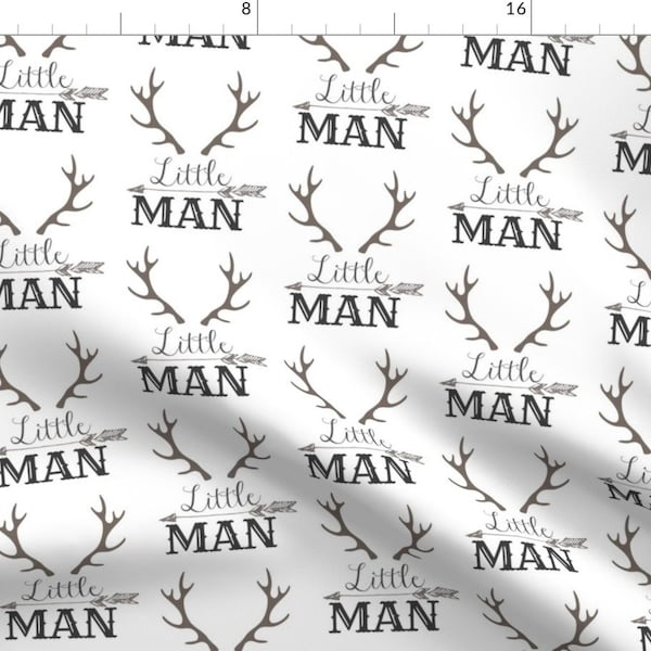 Woodland Nursery Fabric - Little Man Arrow Horns By Hudsondesigncompany - Antler & Arrow Baby Boy Cotton Fabric By The Yard With Spoonflower