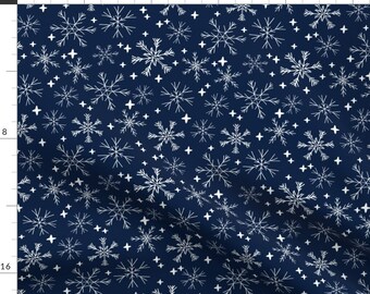 CHRISTMAS BLUE FQ Fat Quarter/Meter 100% Cotton Xmas Winter Snowflakes Festive