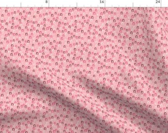 Pink Horseshoe Fabric - Luck Of The Shoe By Stacyiesthsu - Petite Pink Horseshoe Nursery Decor Cotton Fabric By The Yard With Spoonflower