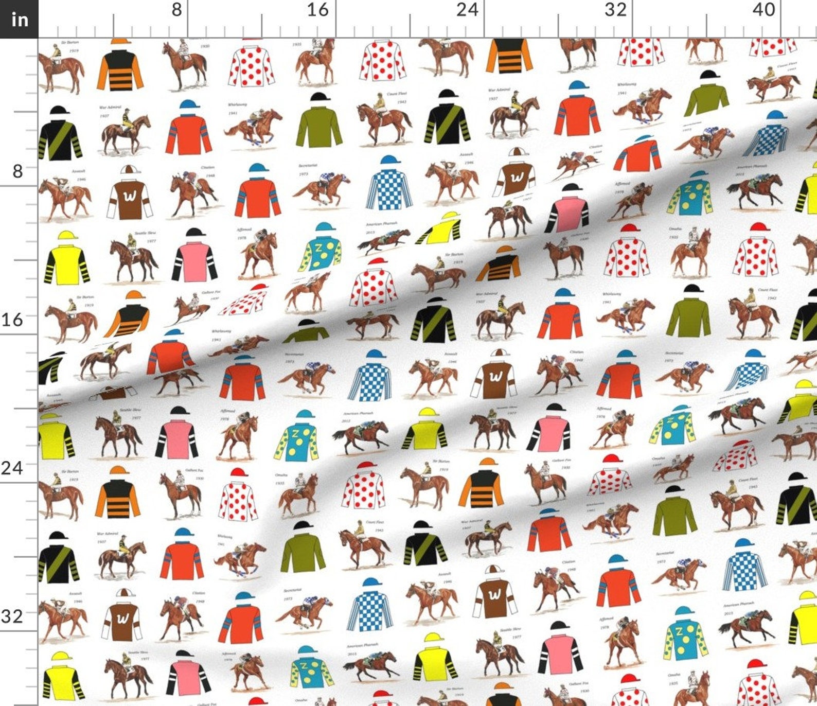 Horse Racing Silks Fabric American Triple Crown Winners By Etsy