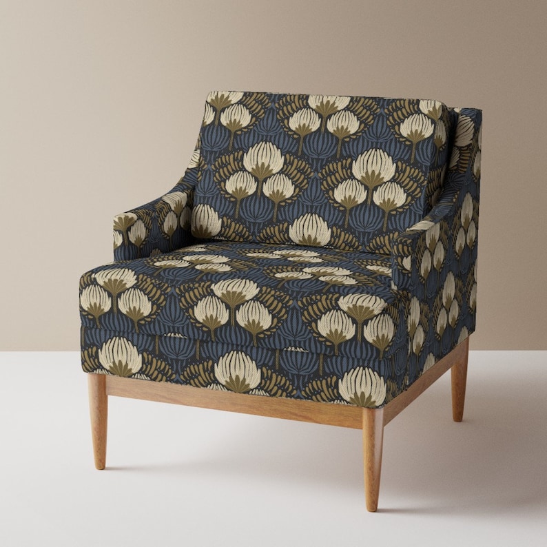 Art Deco Upholstery Fabric 1920s Luxe Floral by Nancy_bradham Etsy