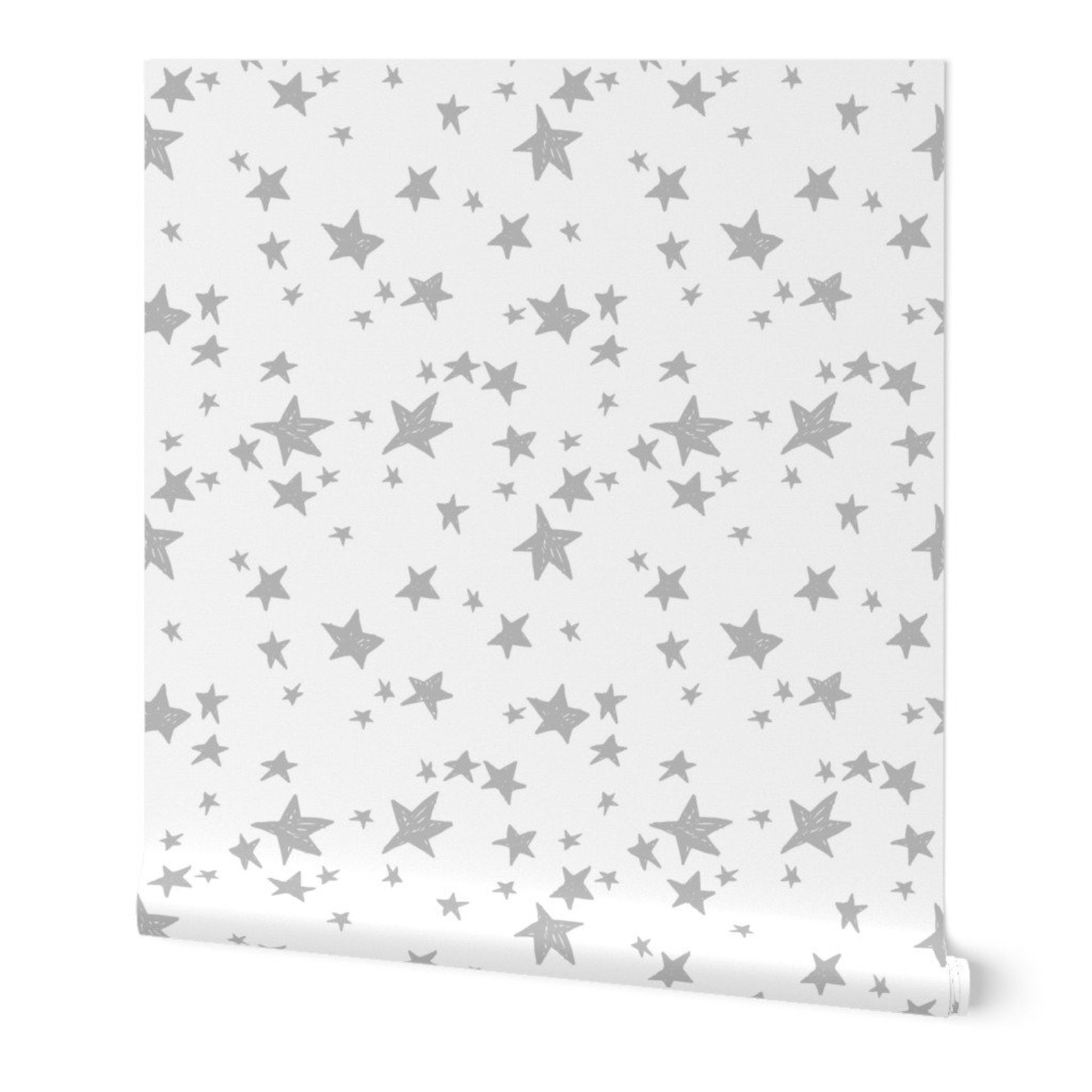 Nursery Wallpaper Stars White and Slate Grey by Andrea Etsy