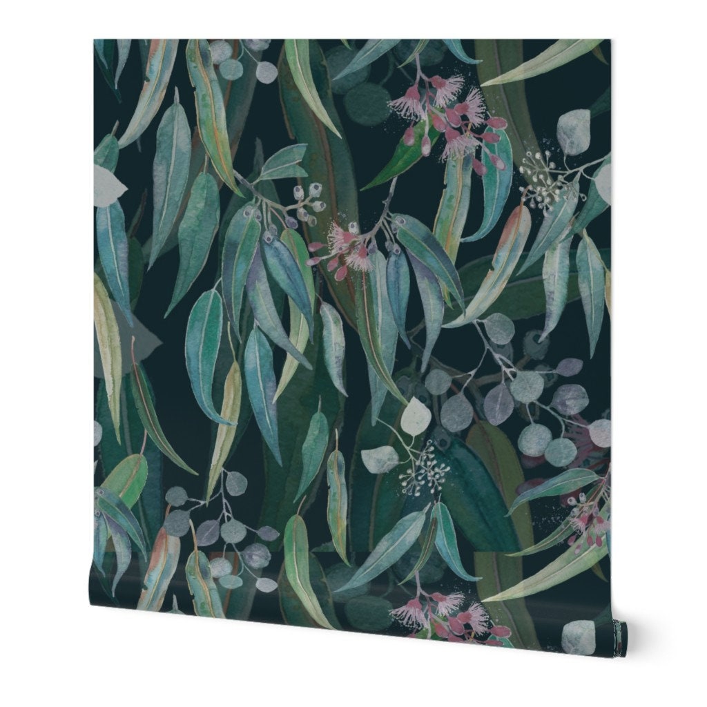 Tropical Wallpaper Moonlit Forest Leaves by Paperbrush | Etsy