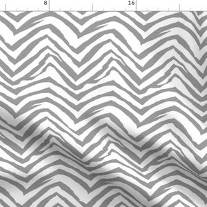 Safari Fabric - Zebra Print Fabric Zebra Stripes Safari Animals Grey By Charlottewinter - Zebra Cotton Fabric by the Yard With Spoonflower