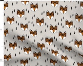 Fox Fabric - Fox Geometric Fox Head Kids Baby Nursery Trendy Kids Grey Baby Boy Gender Neutral Fox Design For Kids Fabric By Andrea Lauren