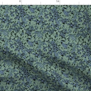 Little Blueberry Fabric - Vintage Blueberries by julietasflowers - Small Scale Summer Garden Fabric by the Yard by Spoonflower