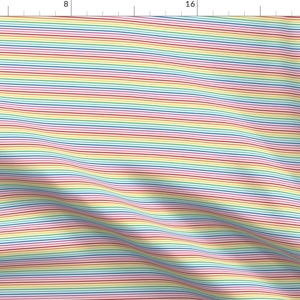 Rainbow Stripes Fabric - Tiny Rainbow Stripes 1 By Misstiina - Rainbow Stripes Geometric Colorful Cotton Fabric By The Yard With Spoonflower