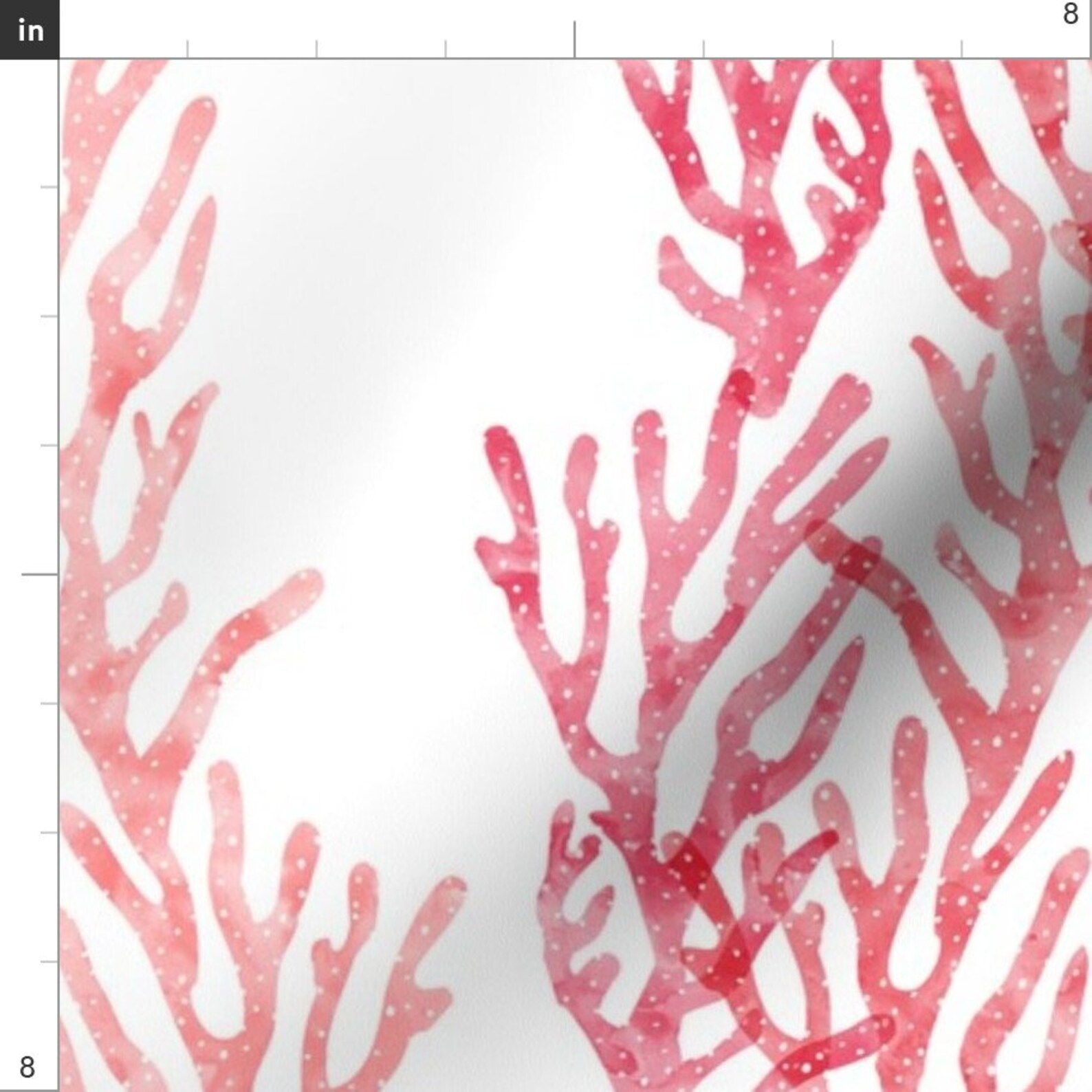 Pink Coral Fabric Coral Beach Fabric by Littlearrowdesign - Etsy