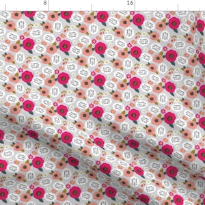 F Word Fabric - Tiny Fresh Out Of F*cks By Cynthiafrenette - Flowers Cuss Swear Profanity Cotton Fabric By The Yard With Spoonflower