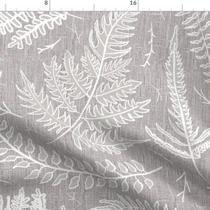 Neutral Bedding Fabric - Fern Airy Taupe Woodland Neutral By Bridgettstahlman - Neutral Bedding Cotton Fabric By The Yard With Spoonflower image 1