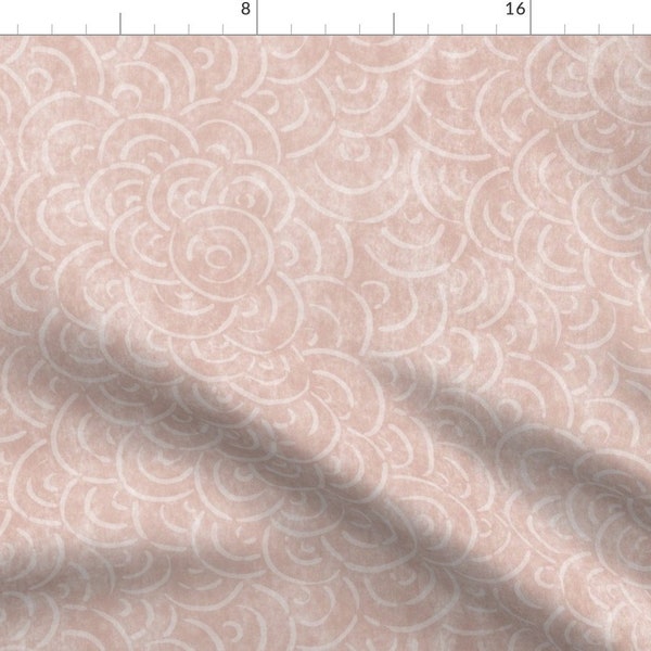 Abstract Circles Apparel Fabric - Abstract Blush by fedosja - Hazy Boho Neutral Blush Simple Modern Rose Clothing Fabric by Spoonflower