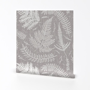 Woodland Wallpaper - Fern Taupe Woodland Neutral By Bridgettstahlman - Custom Printed Removable Self Adhesive Wallpaper Roll by Spoonflower