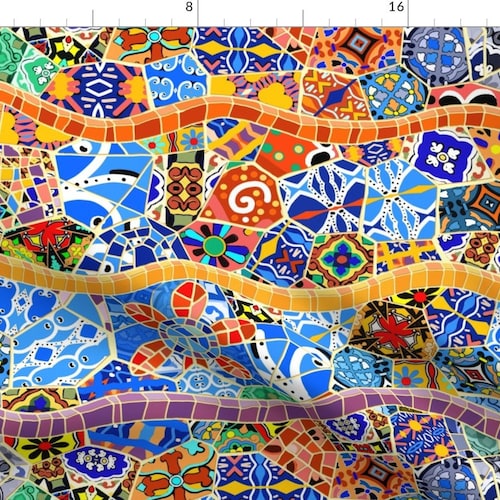 Traditional Spanish Tiles Fabric Spanish Tile Mosaics by Etsy