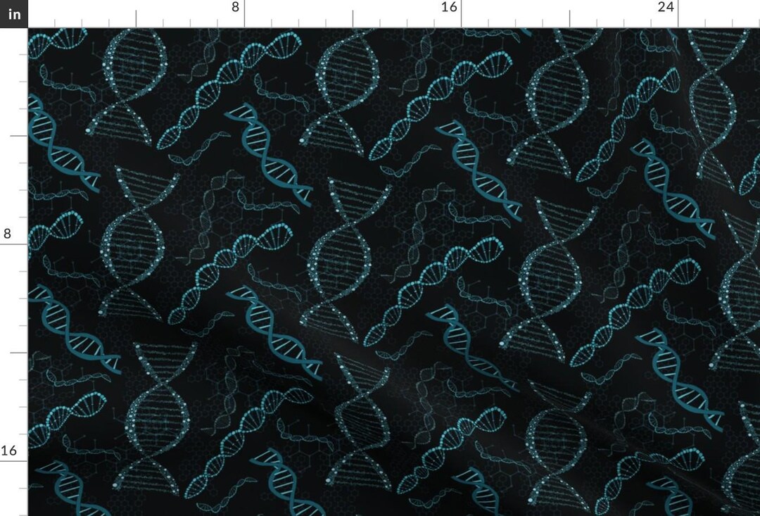 DNA Blue Black Double Helix Fabric Dna Biological by artbykarridi Dna ...