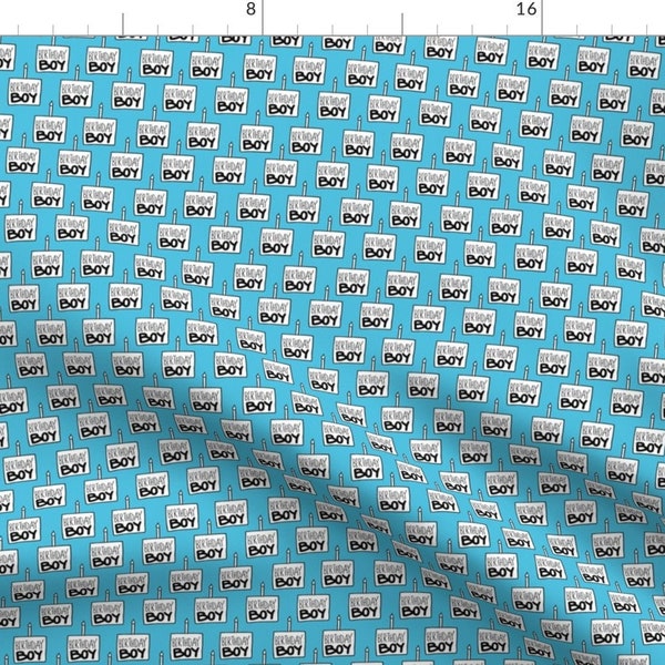 Birthday Cakes Blue Its A Boy Fabric - Birthday Boy - Small By Arrowandtheheart - Birthday Cotton Fabric By The Yard With Spoonflower