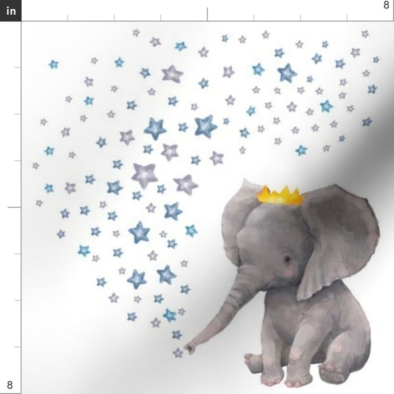 Elephant Fabric Baby Boy Elephant With Stars by Shopcabin Etsy
