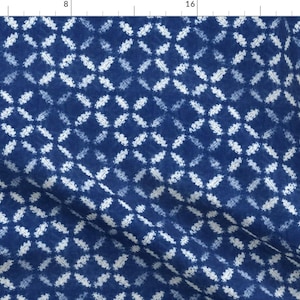 Shibori Diamond Fabric - Shibori 1 By Jillbyers - Indigo Abstract Shibori Home Decor Cotton Fabric By The Yard With Spoonflower