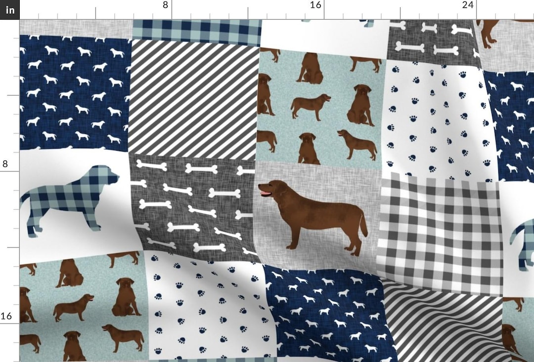 Labrador Fabric - Labrador Retriever Chocolate Lab B Cheater Quilt Dog ...
