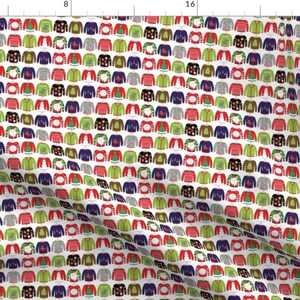 Ugly Sweater Fabric - 1" Ugly Christmas Sweaters By Greenmountainfabric - Ugly Sweater Christmas Cotton Fabric By The Yard With Spoonflower imagen 1