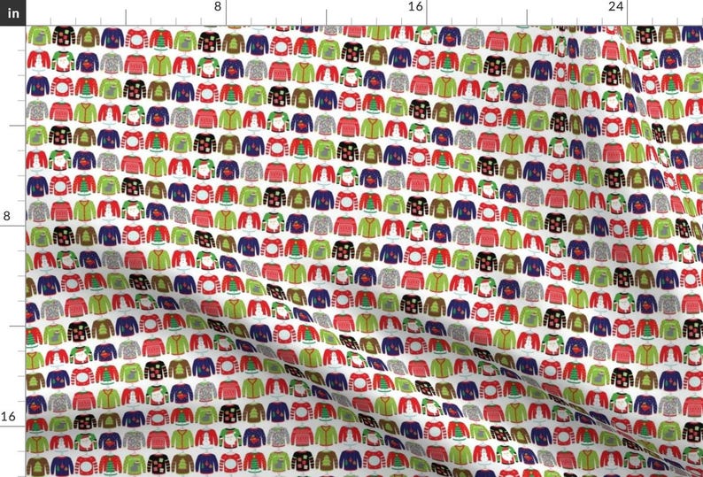 Ugly Sweater Fabric - 1" Ugly Christmas Sweaters By Greenmountainfabric - Ugly Sweater Christmas Cotton Fabric By The Yard With Spoonflower imagen 1