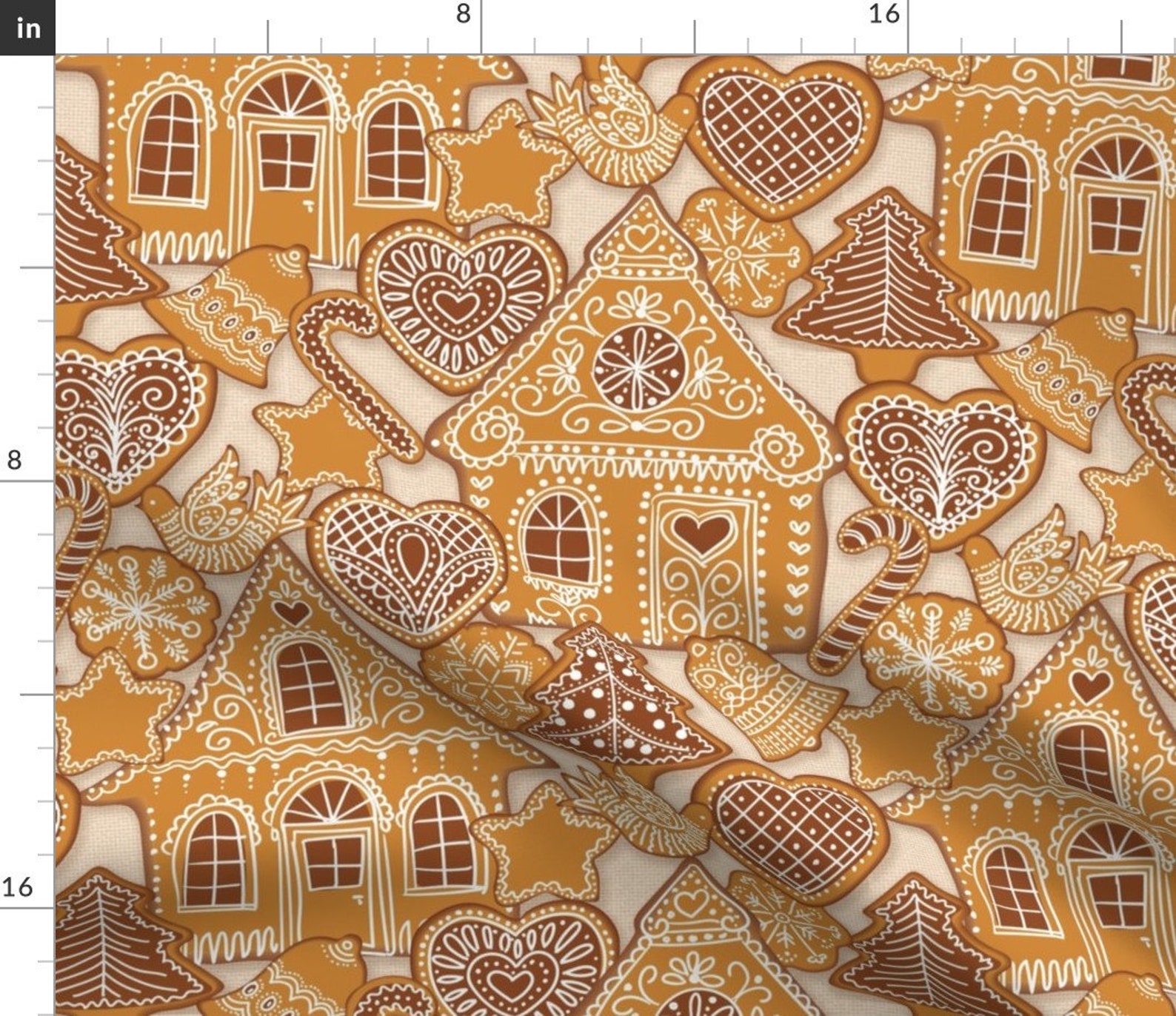 Gingerbread Houses Christmas Fabric Gingerbread House by Etsy