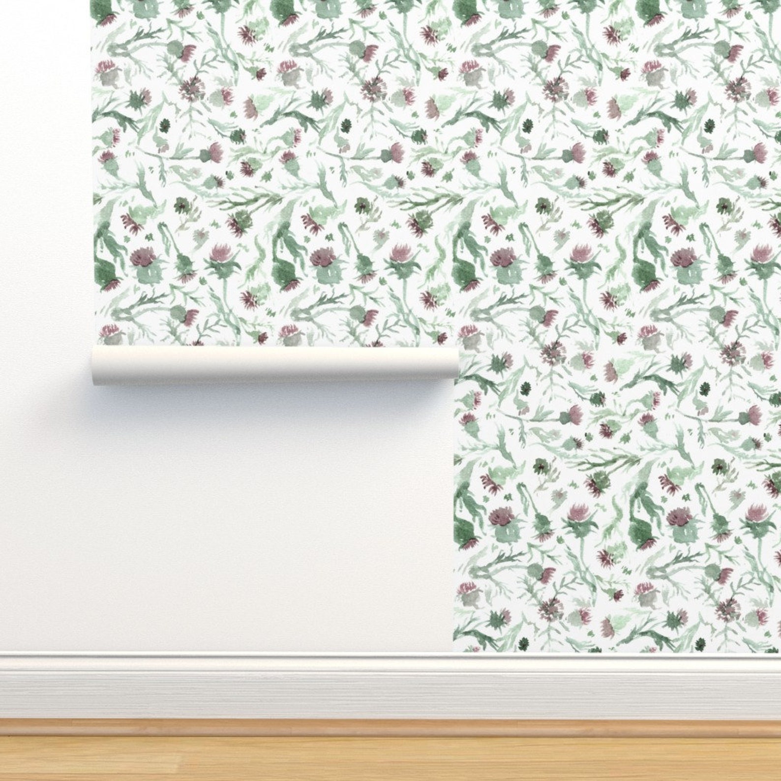 Thistle Wallpaper Thistle Watercolor by Aliceelettrica - Etsy
