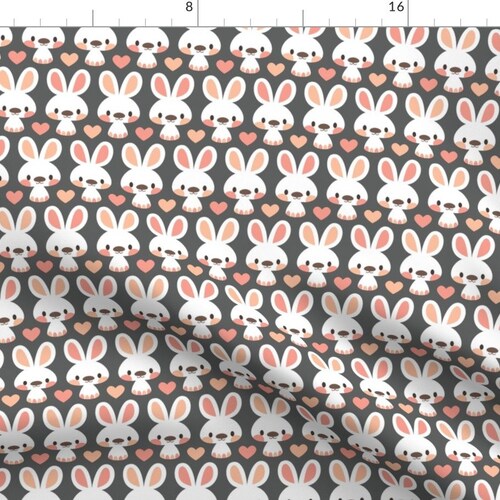 Kawaii Bunny Fabric Cute Little Bunnies by Petitspixels - Etsy