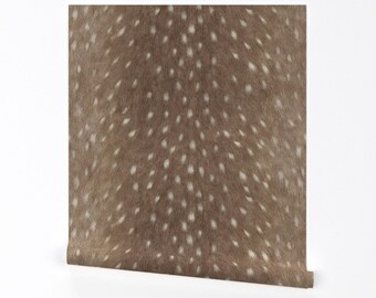 Deer Hide Wallpaper - Soft Deer Hide By Willowlanetextiles - Woodland Custom Printed Removable Self Adhesive Wallpaper Roll by Spoonflower