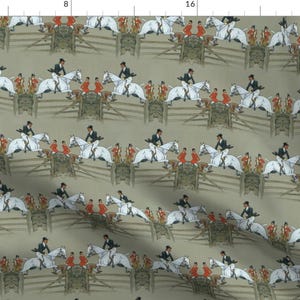 Equestrian Horse Jumping Fabric - Vanity Fair&#39;s Hunter Captain By Ragan - Equestrian Cotton Fabric By The Yard With Spoonflower