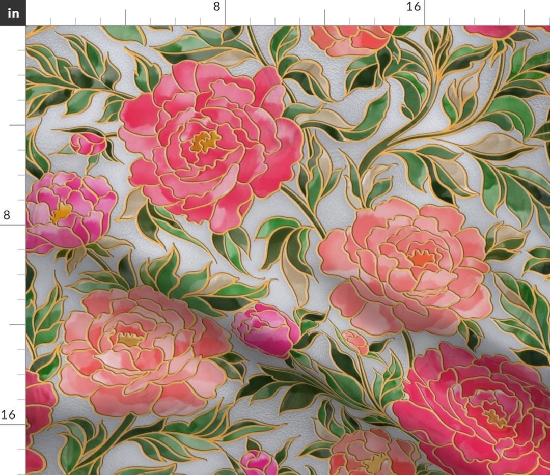 Elegant Chintz Fabric Glass Painting by Geetanjali Pink Etsy