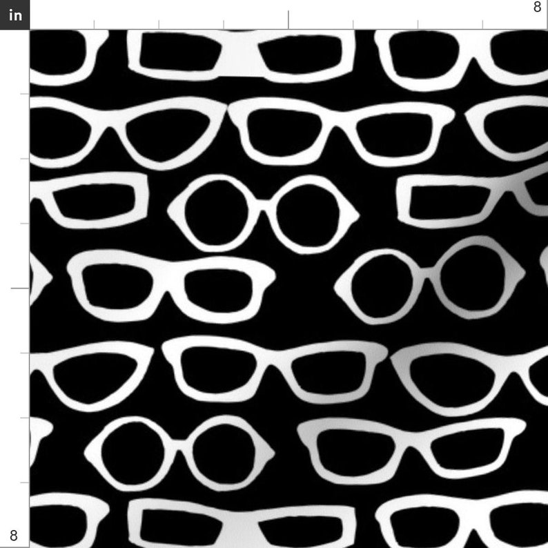 Black White Glasses Fabric Glasses Black and White by Etsy