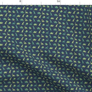 Dinosaur Fabric - Mini Dino B By Laura May Designs - Baby Dinos Baby Boy Blue Green Onsie Toddler Cotton Fabric By The Yard With Spoonflower