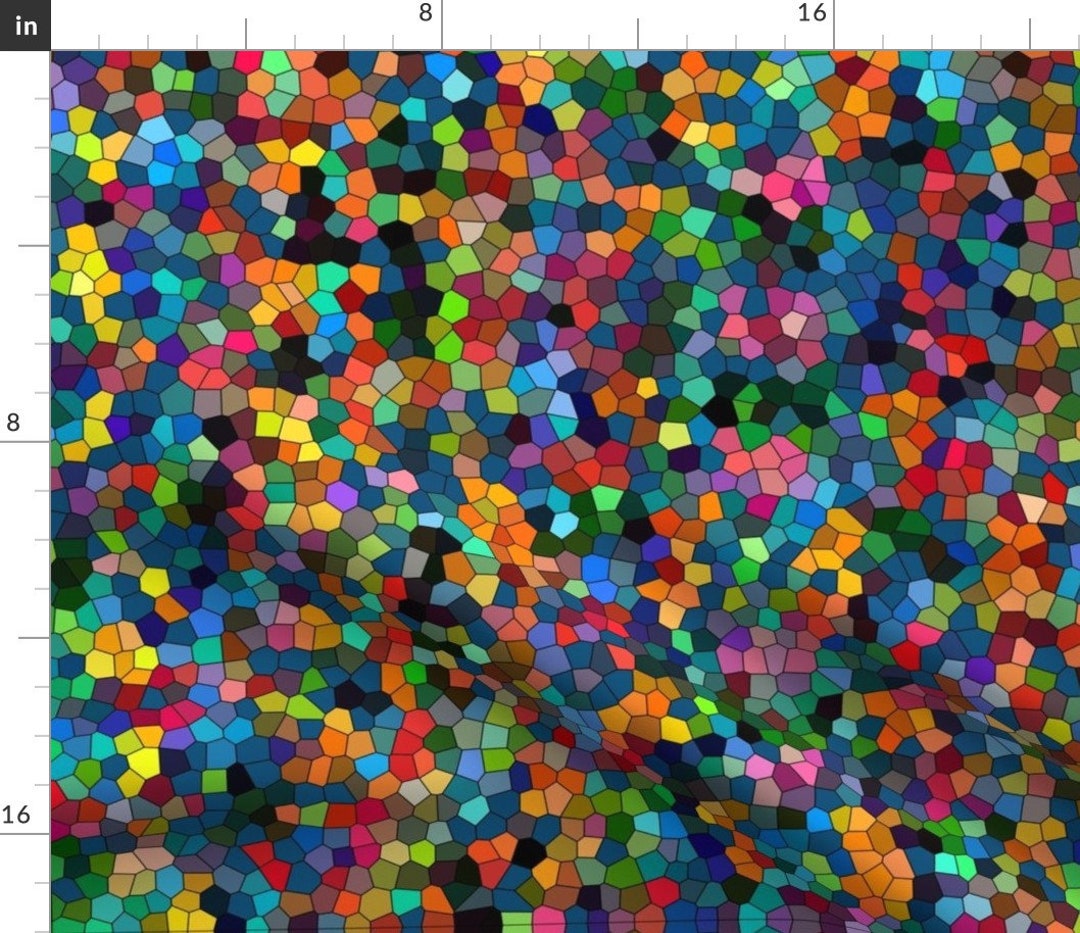 Colorful Fabric Groovy Stained Glass by Aftermyart Colorful Mosaic