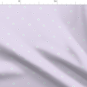 Tiny Heart Fabric - More Love Drops Faithful Lavender Mint Green Purple White By Penina- Lavender Cotton Fabric By The Yard With Spoonflower