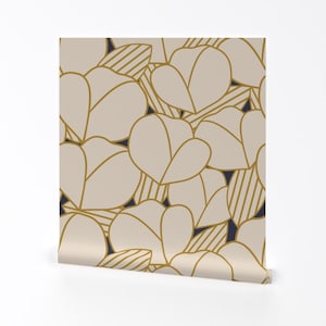 Art Deco Large Scale Removable Peel and Stick Wallpaper - Art Deco Floral Bold Lines - Wall Art Wall Decor - Roarin' Floral by brendakbird