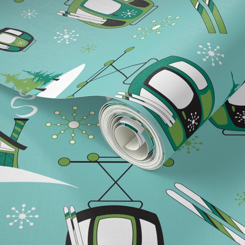 Ski Wallpaper Vintage Ski Gondolas by Brendazapotosky Ski - Etsy