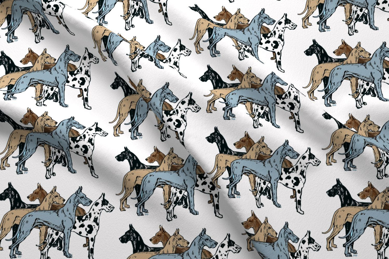 Great Dane Fabric Great Dane Colors On White Background Etsy