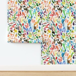 Watercolor Stokes Wallpaper - Test Strokes Large By Elizabeth Baddeley- Custom Printed Removable Self Adhesive Wallpaper Roll by Spoonflower image 4