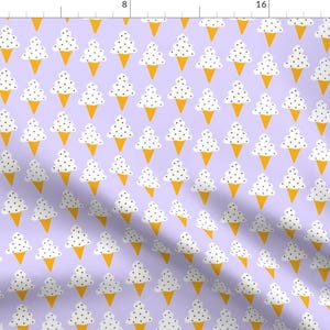 Ice Cream Purple Fabric - Ice Cream Cones by emelienilefrost - Summer Sweet Treat Lilac Lavender Fabric by the Yard by Spoonflower