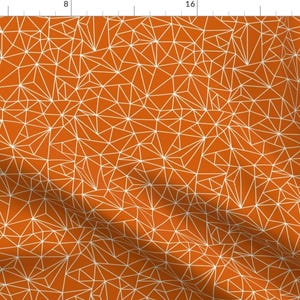 Orange Geometric Pattern Abstract Fabric - Geo Jane No.2 Rusty Orange By Misstiina - Orange Cotton Fabric By The Yard With Spoonflower
