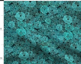 Dinoroar Teal Cotton Fabric by Sea Urchin Studio Robert Kaufman Remnants