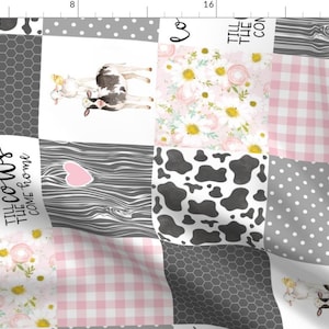 Cheater Quilt Fabric - Love You Till The Cows Come Home By Longdogcustomdesigns - Baby Girl Farm Cotton Fabric By The Yard With Spoonflower