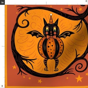 Vintage Style Fabric - Halloween Patchwork by johannaparkerdesign - Patchwork Frankenstein Spider Ghost Fabric by the Yard by Spoonflower image 3