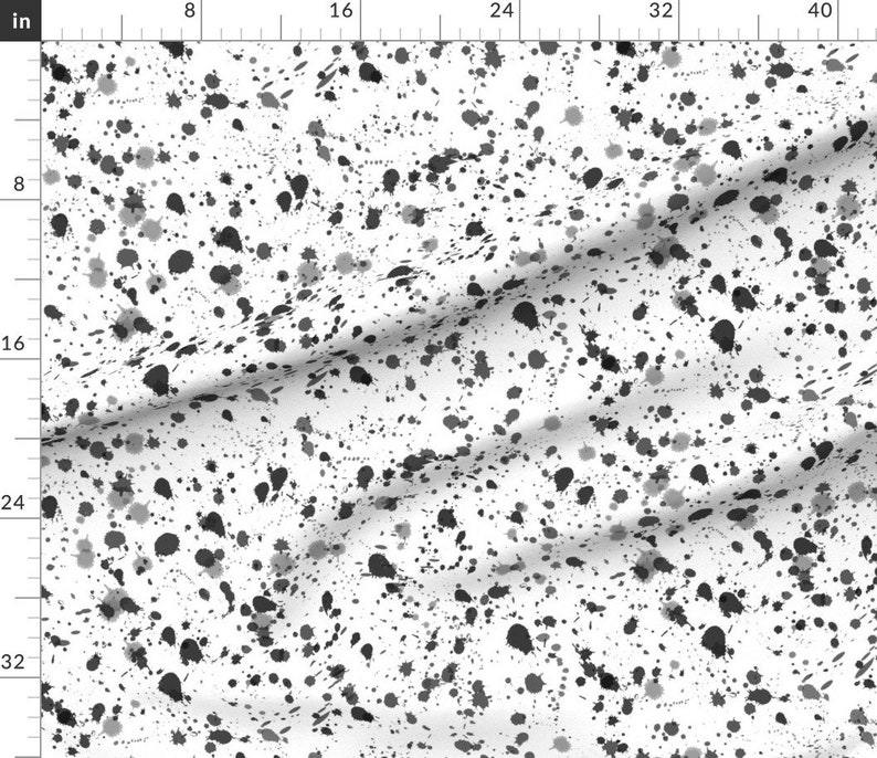 Splatter Paint Fabric Splat in Ink by Danika Herrick Etsy