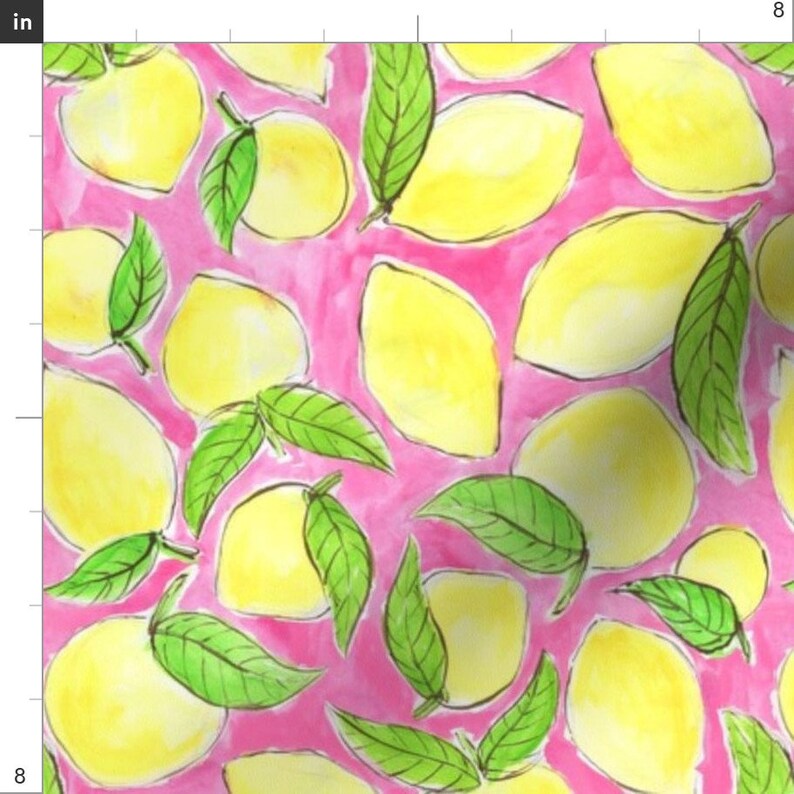 Summer Lemons Fabric Pink Lemonade By Kikipetiford Etsy.de