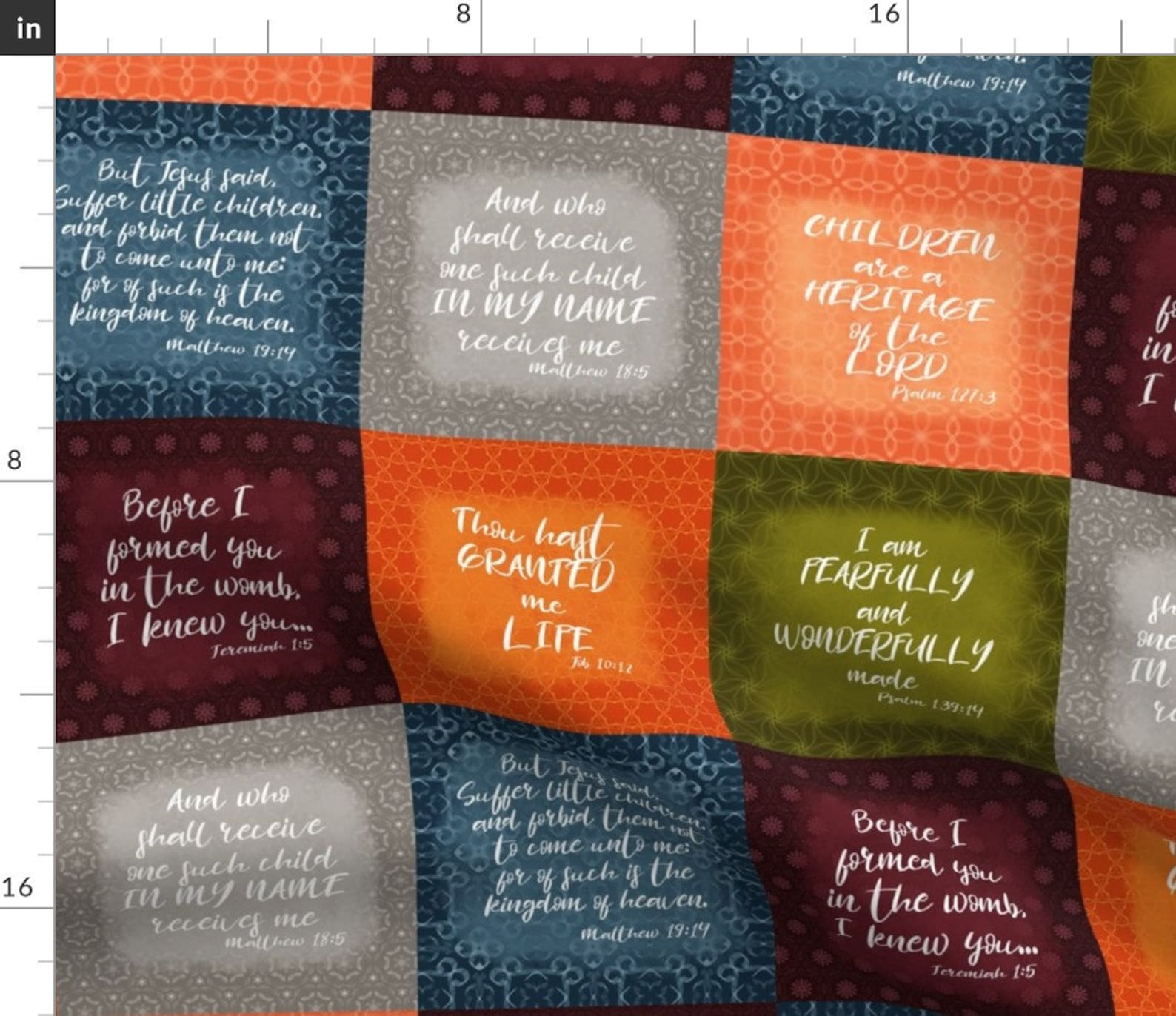 Scripture Quilt Fabric Bible Verse Baby Quilt by - Etsy