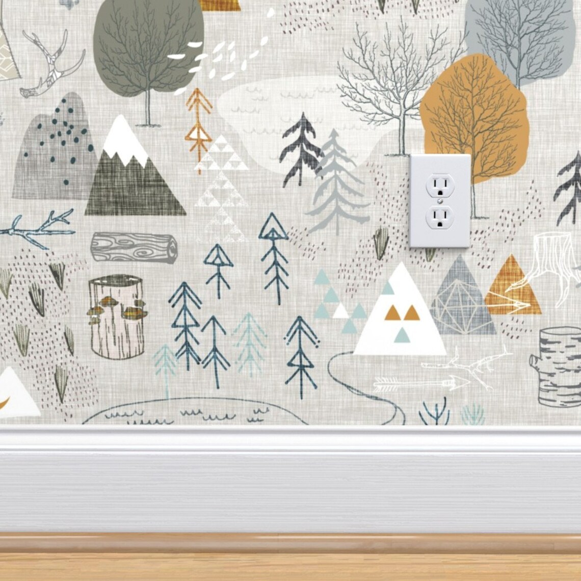 Boy Adventure Nursery Wallpaper Max's Map grey by Etsy